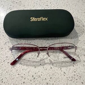 Sferoflex Eyeglasses Frame SF 2571 Pink Half Rim‎ women New 52x16x140